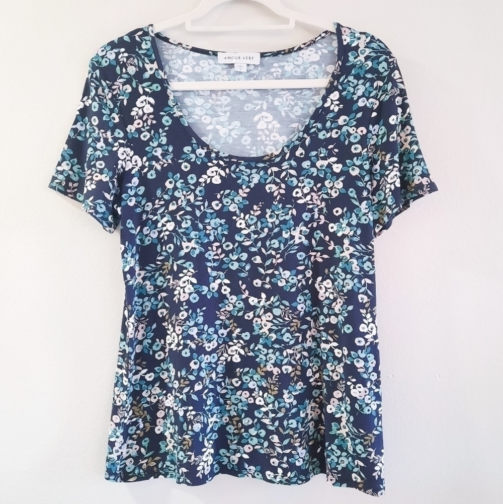 Amour Vert Floral Viscose Tee L